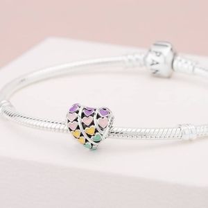 Brand New Pandora Rainbow Hearts Charm